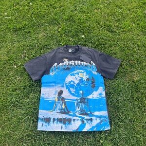 Men's Short Sleeve Graphic Tee in Blue and Black